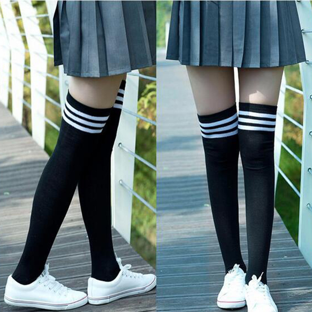 shoes with thigh high socks