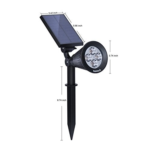 Nekteck Solar Powered Garden Spotlight Outdoor Spot Light For Nekteck Solar Powered Garden Spotlight Outdoor Spot Light For Walkways Landscaping Security Etc Ground Or Wall Mount Options 2 Pack