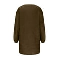 thumbnail image 5 of ClodeEU Women's Plush Pullover Sweater Dress, Long Sleeve V Neck Sweatshirt,Loose Oversized Sweaters Dresses Brown,Womens Plus XXL, 5 of 8