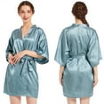 thumbnail image 3 of FJUCHAI Women Bride Bridesmaids Satin Bridal Party Night-Robe 3/4 Sleeve for Womens Wedding Sleepwear Loungewear Women's Silk Robes Satin Kimono Bathrobe S-XXL, 3 of 9