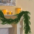 thumbnail image 2 of WKSCLPAI 8.9 FT Christmas Norfolk Pine Garland with Real Touch Artificial Pine Garland, Green Simulation Christmas Decorations for Holiday Table Wall Fireplace Mantle Indoor & Outdoor Party Decor, 2 of 7