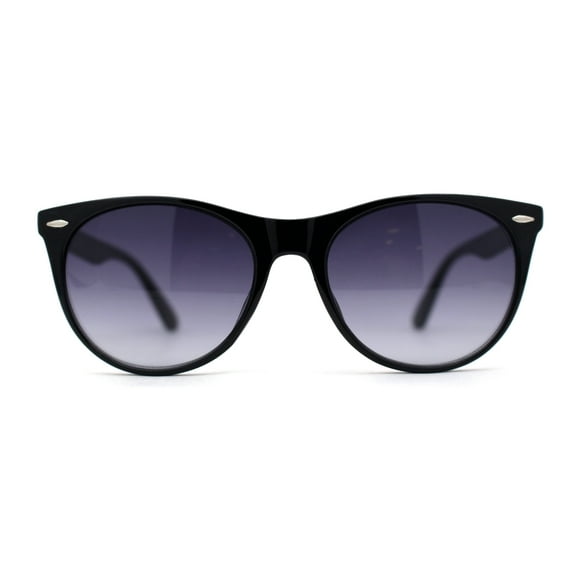 Womens Classy Iconic Boyfriend Style Horn Rim Sunglasses Black Smoke