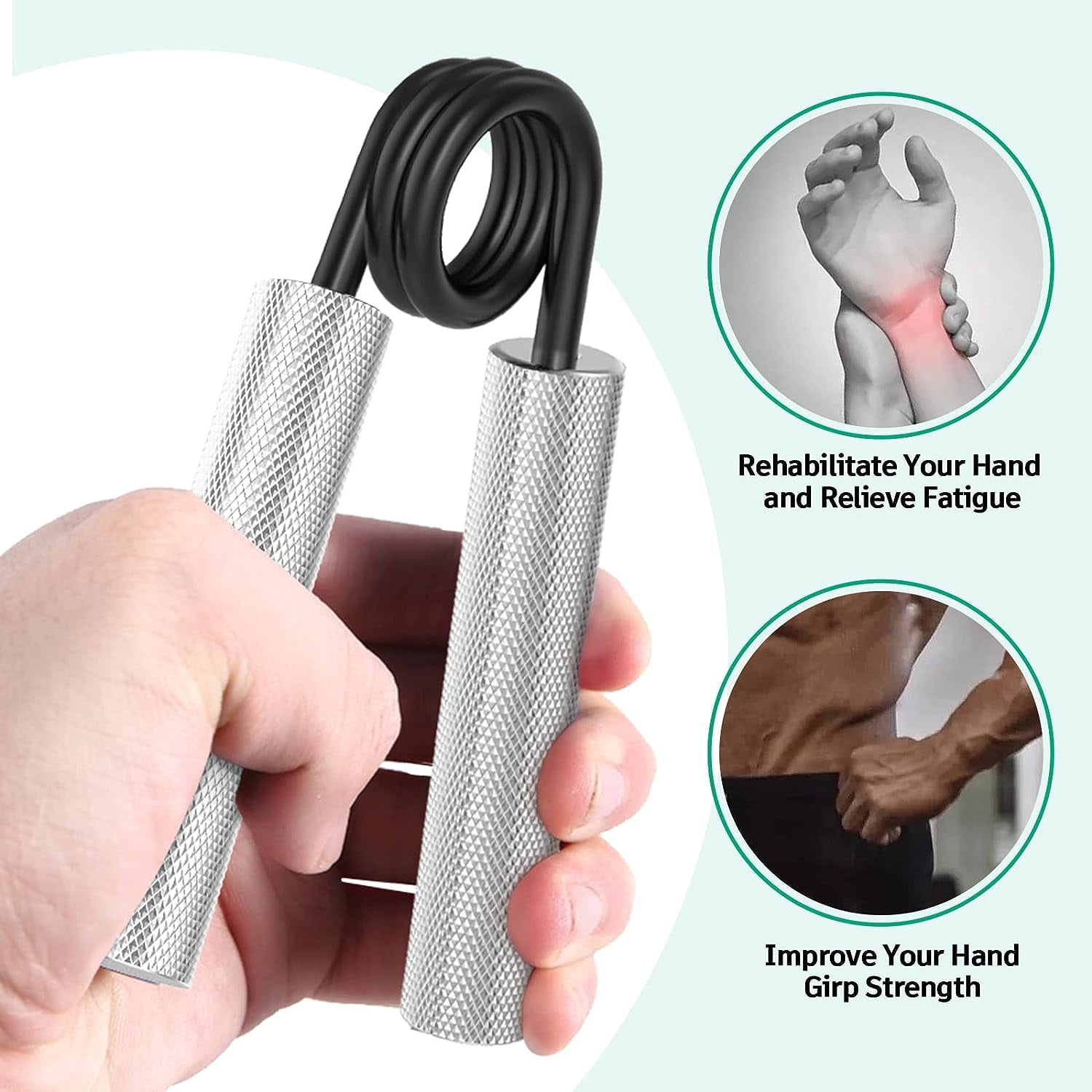 300 LB Heavy Duty Hand Grip Strengthener – Metal Grip Trainer for Forearm, Wrist & Finger Exercise