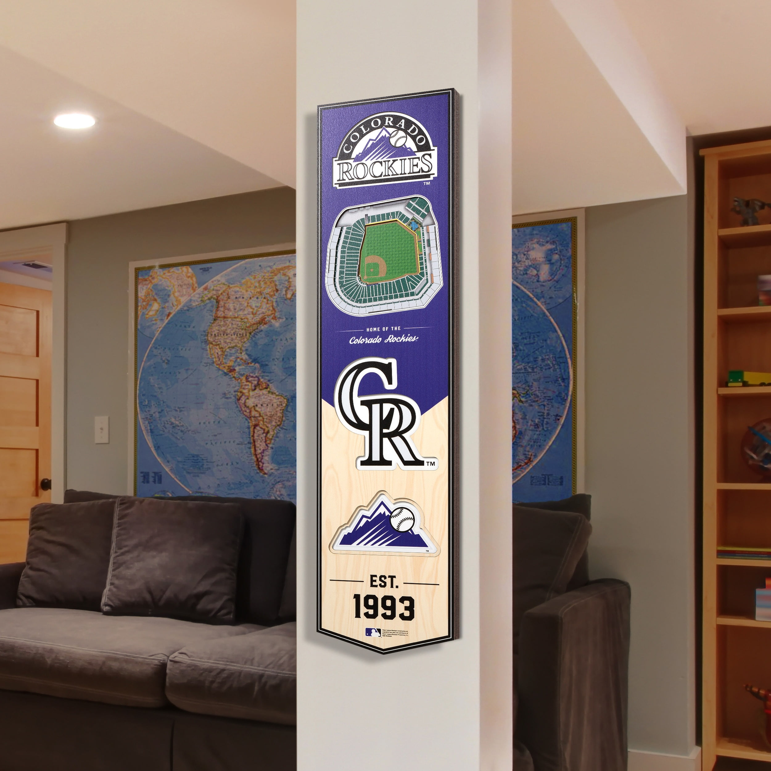 Colorado Rockies 8'' x 32'' 3D StadiumView Banner