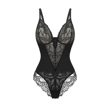 Aofany Clearance Women Soild Exquisite Lace Lingerie Bodysuit Cut-Out Sleepwear Shapewear Bodysuit