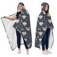 thumbnail image 2 of Wearable Blanket,Dark Blue Fairy Princess Pattern Hooded Wearable Flannel Blanket for Adults & Teens with Buckle,Winter Poncho Shawl Wrap Cape,50"x60", 2 of 5