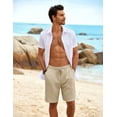 thumbnail image 2 of COOFANDY Men's Casual Shorts Khaki 9 inch Regular Fit Beach Summer Shorts Lightweight Elastic Waist Drawstring Shorts, 2 of 6