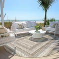 thumbnail image 5 of HomeRoots 628988 8 ft. Taupe & Ivory Geometric Washable Transitional Indoor & Outdoor Round Area Rug, 5 of 9
