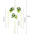 thumbnail image 3 of Sinhoon 12 Pack Artificial Wisteria Vine Ratta Fake Wisteria Hanging Garland Silk Long Hanging Bush Flowers String Home Party Wedding Decor (White), 3 of 6
