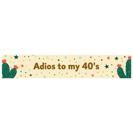 LUUFILx Adios to My 40's Backdrop Cactus Banner Party Supplies Retirement Celebration Birthday Decorations Background Photography Props Decors