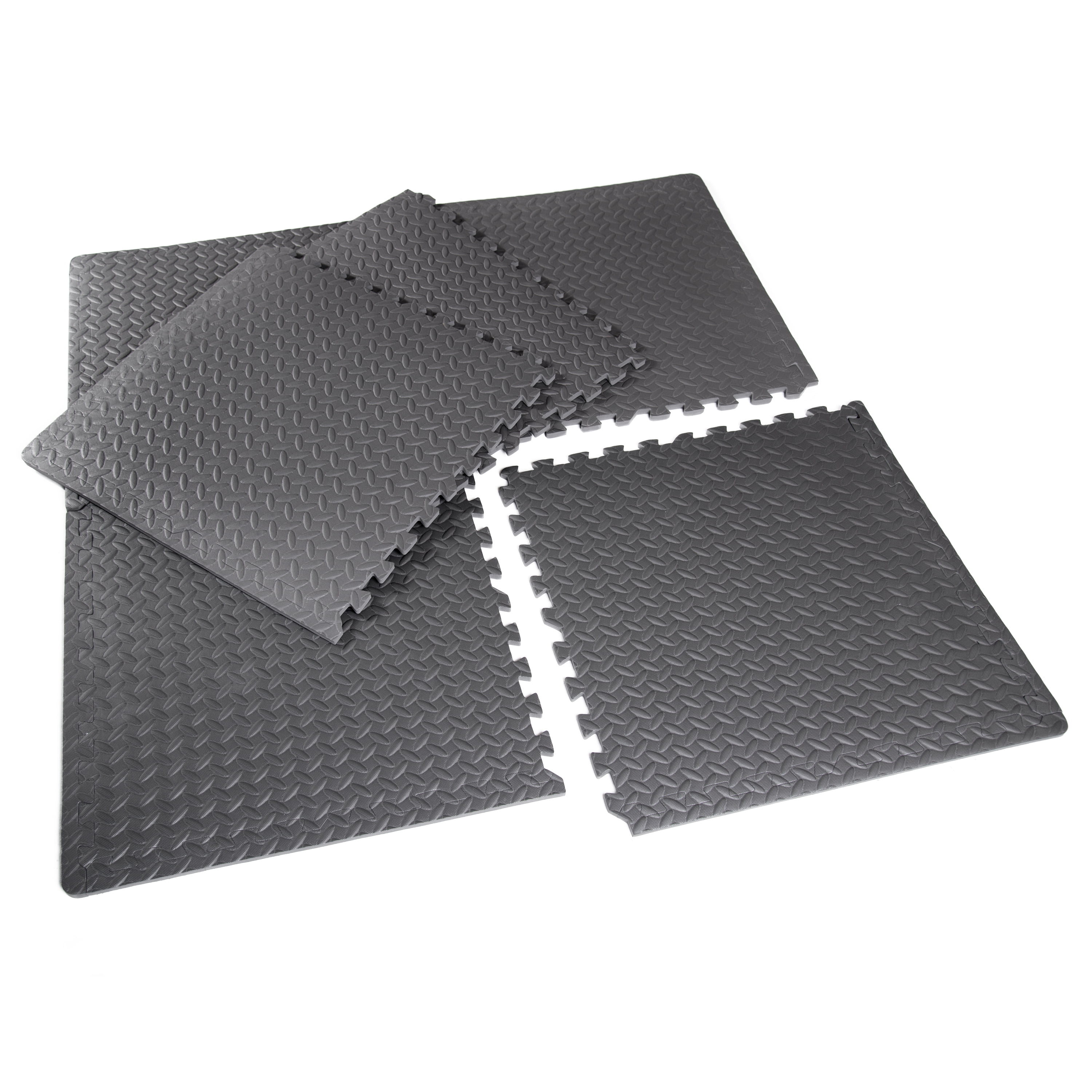 CAP Barbell High Density Interlocking Puzzle Mat, .50-in Thick EVA Foam Exercise Gym Flooring, Black, 6 Pieces, 20.78 Sq ft