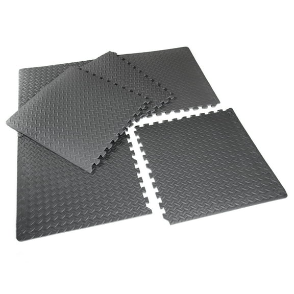CAP 22.3" x 22.3" Gray Foam Interlocking Floor Mats, 6 Piece