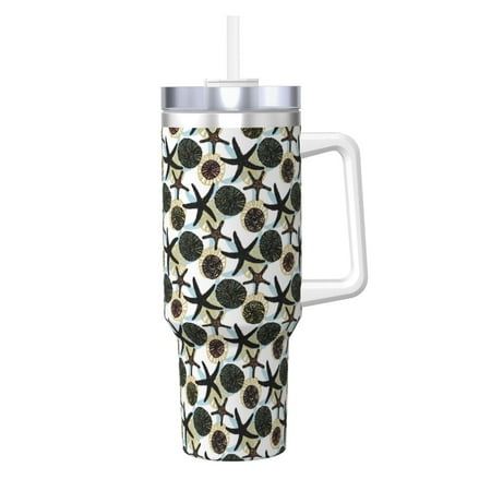 

Matuu Sea Urchin for 40OZ Ice Cup with Handle Durable Thermal Cups Keep Drinks Cold and Hot Insulated Car Mug with Lid