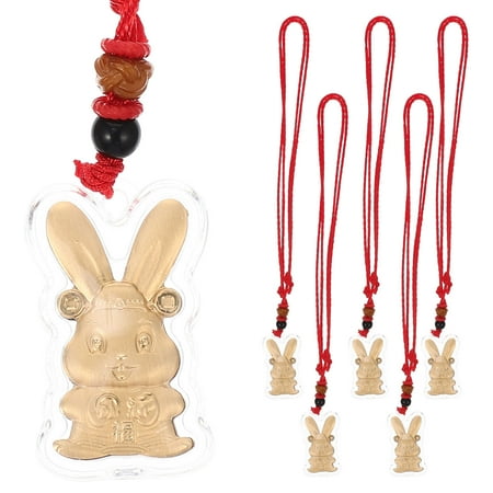 

Rabbit Pendant Year Zodiac Chinese Hanging New Necklace Pendants Charm Blessing Animal Diy Charms Souvenir Cartoon Shui