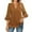 Gold, variant on Women Shirts Women's Fashion Casual Seven Point Flared Sleeve Double Chiffon Waist Solid Color V Neck Top