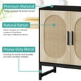 thumbnail image 6 of Glavbiku New Modern Rattan Arched 2 Door Storage Cabinet,Accent Cabinet with Metal Legs,Black,31in L, 6 of 11