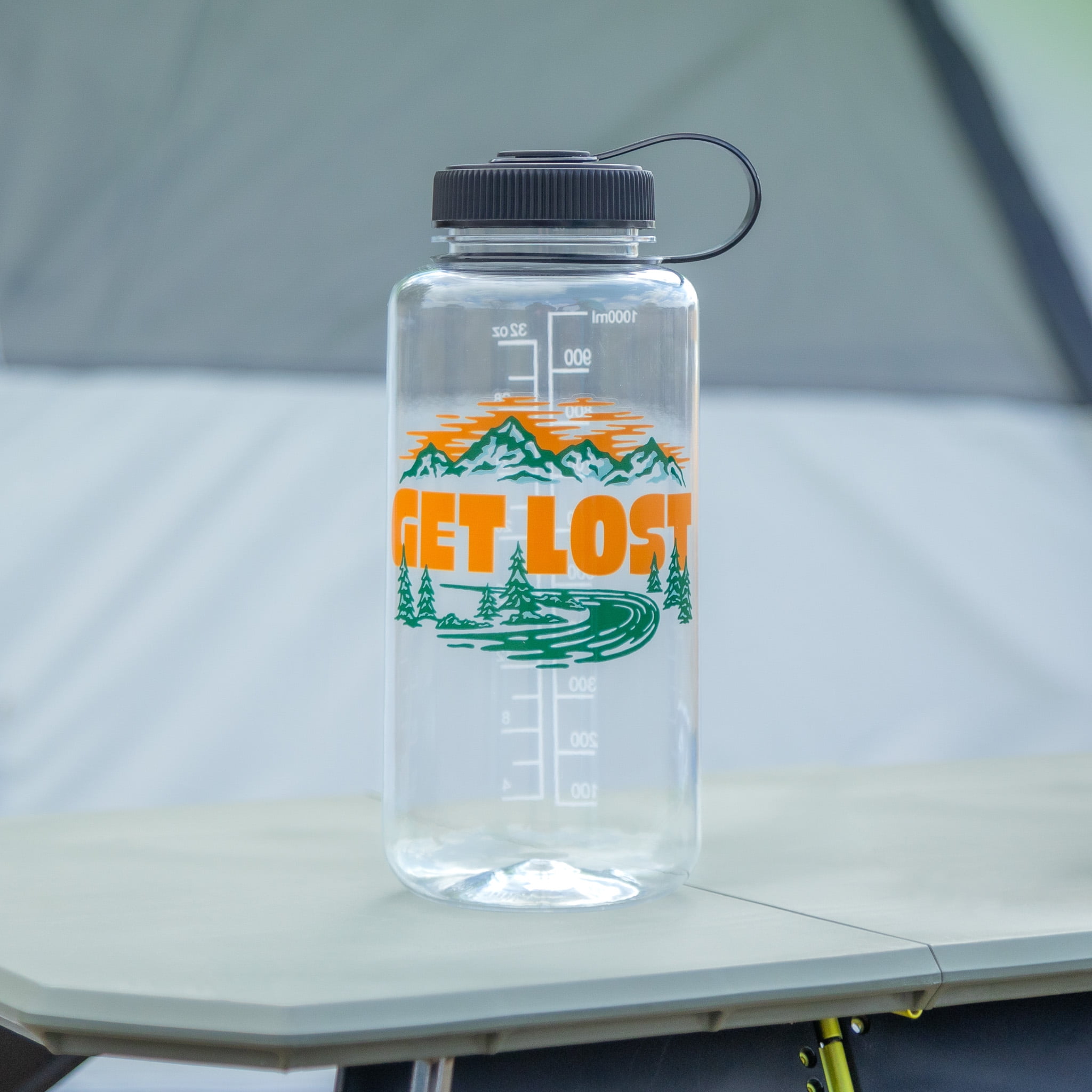 (3 pack) Ozark Trail 32 oz Get Lost Tritan Water Bottle, Wide Mouth, Leakproof, Clear