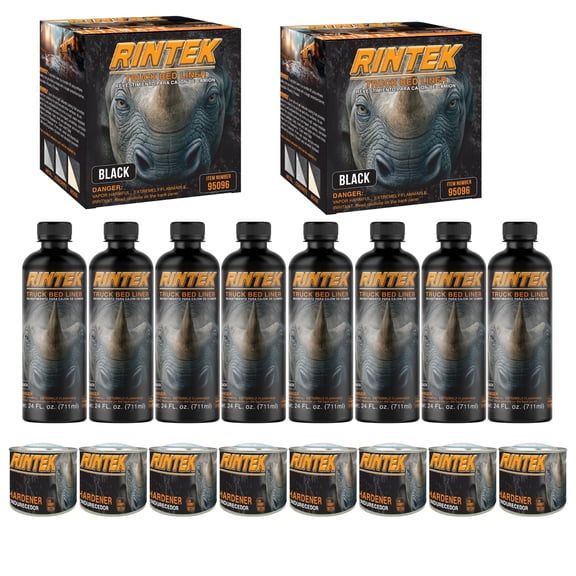 Rintek Urethane Truck Bed Liner Kit - Black 2 Gal, 3:1 Mix, Durable Protective Coating