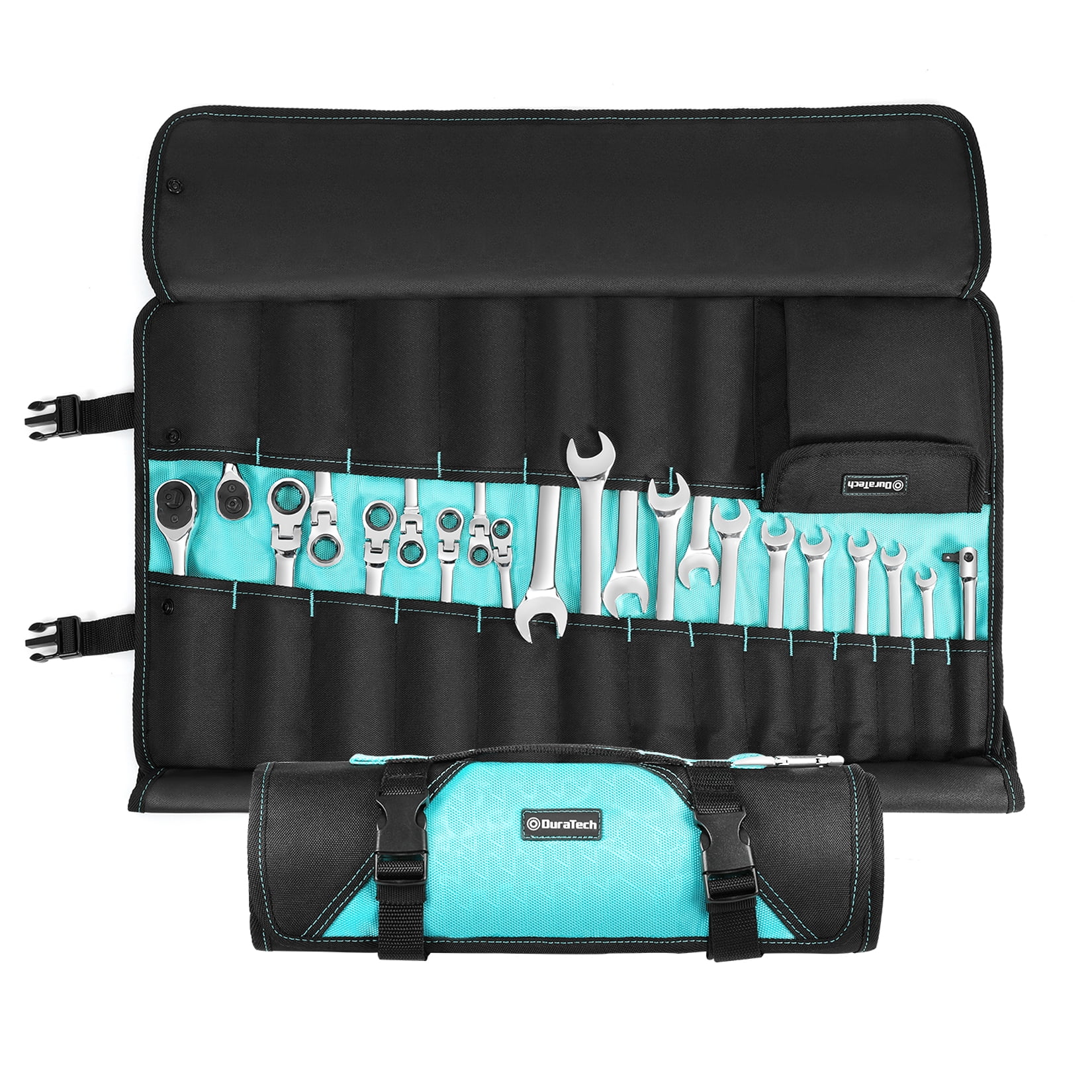 Quality Compact Roll Up Tool Bag Strong Leather Chisel Roll 8 Pocket 