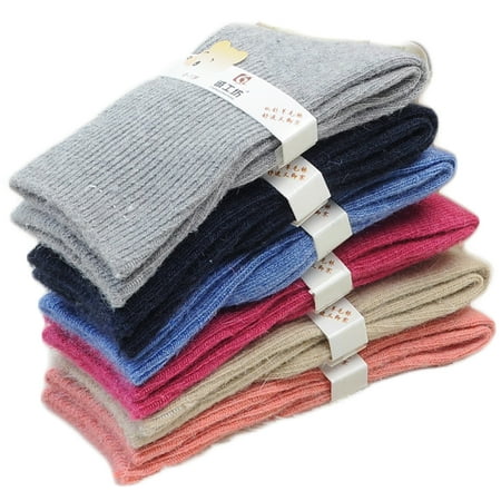 

Lovely Annie 6 Pairs Pack Children Wool Socks Plain Color Size 0M-1Y (Blue Gray Navy Rose Orange Beige)