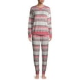 thumbnail image 2 of Secret Treasures Women's and Women's Plus Fuzzy Luxe Long Sleeve Top and Pants Pajama Set, 2-Piece, 2 of 6