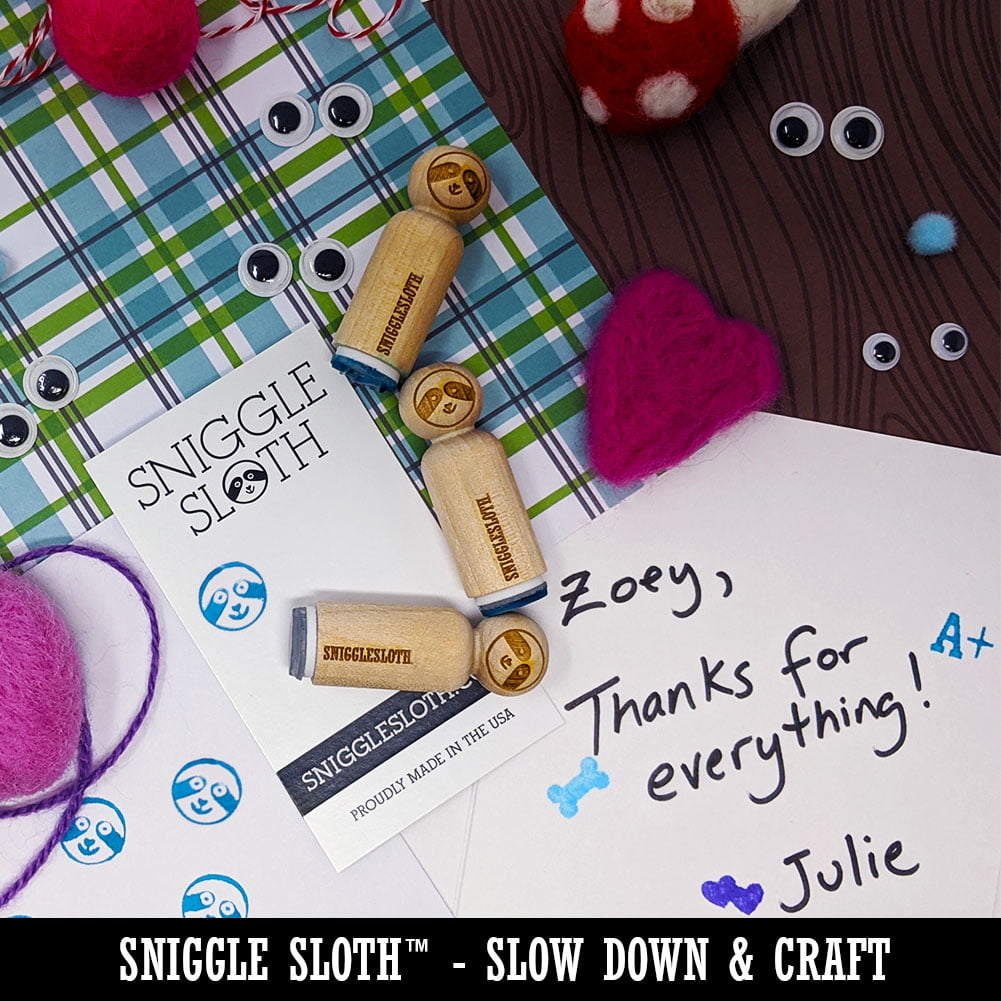 Sniggle Sloth Whole Bean Coffee Label Rubber Stamp for Scrapbooking  Crafting Stamping Small 3/4 Inch