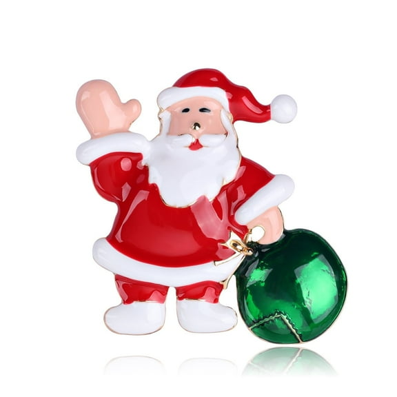 Santa Claus Brooch Pin Enamel Christmas Costumes Lapel Pins Dress Accessories for Women