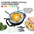 thumbnail image 3 of Nostalgia 12-Cup Fondue Set, Electric Fondue Pot with Temp Control and 8 Color Coded Dipping Forks, Black, 3 of 8