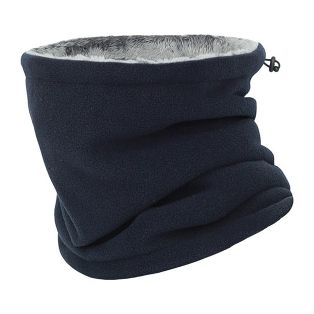 Polaina de cuello de invierno térmica, resistente al viento, ajustable, para adultos, bufanda multiusos Azul oscuro