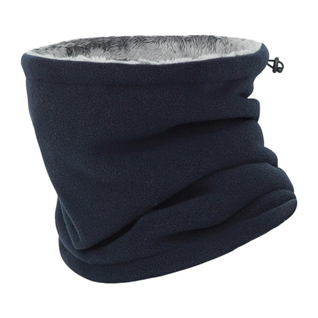 Polaina de cuello de invierno térmica, resistente al viento, ajustable, para adultos, bufanda multiusos Azul oscuro