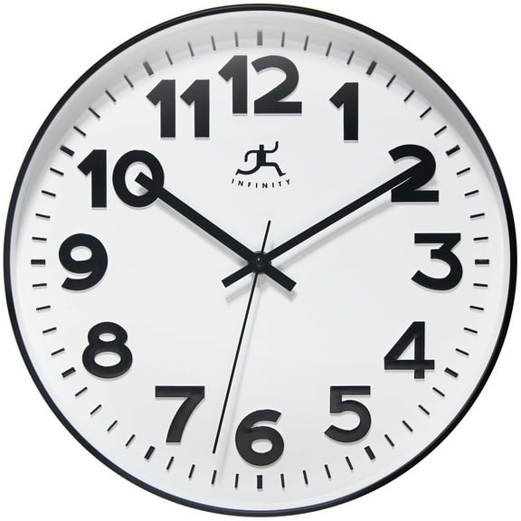 Infinity Instruments Orbit Wall Clock, Black, 12"