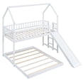 thumbnail image 6 of Twin over Full House Bunk Bed with Slide and Built-in Ladder, Full-Length Guardrail, White, 6 of 13