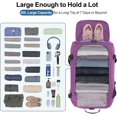 thumbnail image 3 of Airport Luggage Checked Bag - 80L Large Travel Duffle Bag for 5-7 Day Long Trip, Foldable Travel Duffel Bags for Traveling with Shoe Compartment for Men Women, Checked Luggage, Purple, 3 of 9