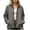 A-Gray, variant on Rain Jacket Women Lightweight Waterproof Windbreaker Jacket Solid Color Long Sleeve Zipper Drawstring Hoodied Jacket with Pockets