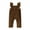 Russet, variant on Aojekbee Baby Girl Corduroy Overalls Ruffle Trim Neck Full Length Jumpsuit with Front Pocket for Fall