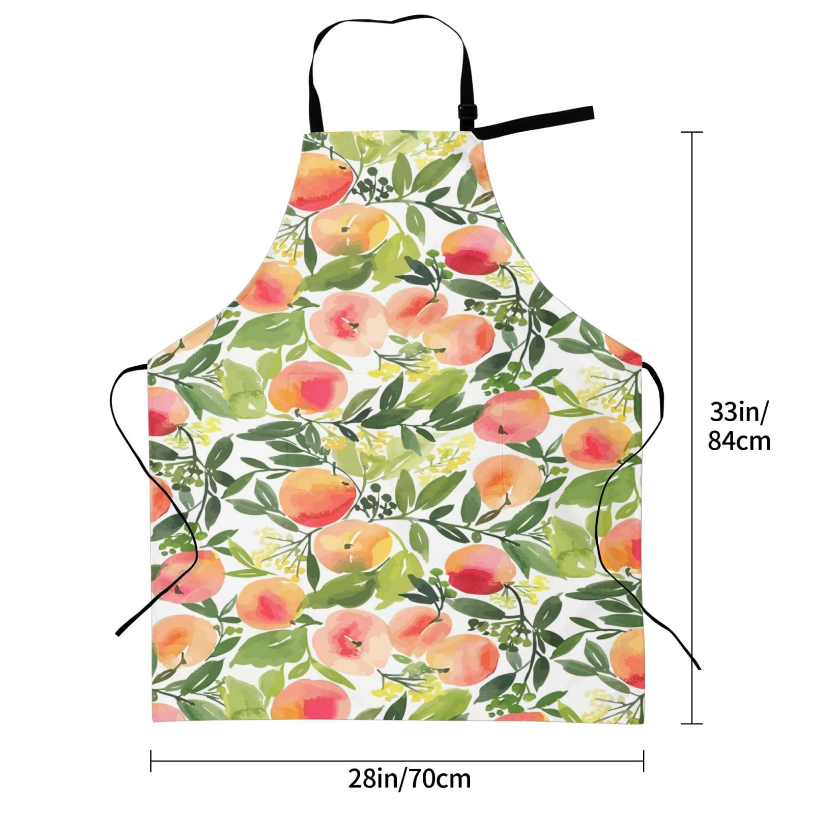 Kdxio Fruits Peach1 Apron with Pockets Adjustable Kitchen Aprons for Men Women Waterproof Aprons for Cooking,Drawing,Crafting, Baking Household Cleaning