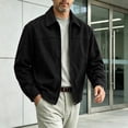 thumbnail image 5 of Men's Relaxed Fit Zip Up Jacket Lapel Collar Smooth Textured Coat with Pockets Fully Lined Casual Spring Fall Outfits Outerwear, 5 of 7