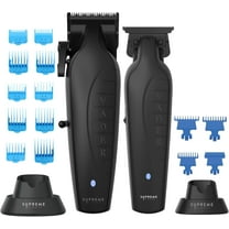 Supreme Trimmer 2-in-1 Vader Clipper & Trimmer Kit | Cordless Beard Trimmer ST3777 & Mens Clippers STC5098 Set for Barbers or Home | with DLC Coated Blades | Black