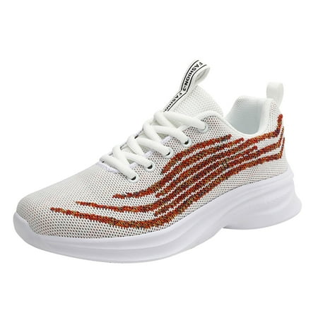 

Larisalt Womens Sneakers Women s Casual Simple Slip-On Mid Heels Thick Soles Platform Shoes Low Fashion Sneakers White