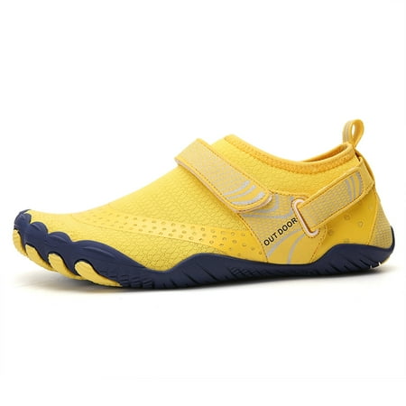Calceus Casual Mens Womens Flats Water Shoes Pool Beach Swim Slip-On Creek Diving Shoes Yellow 7.5