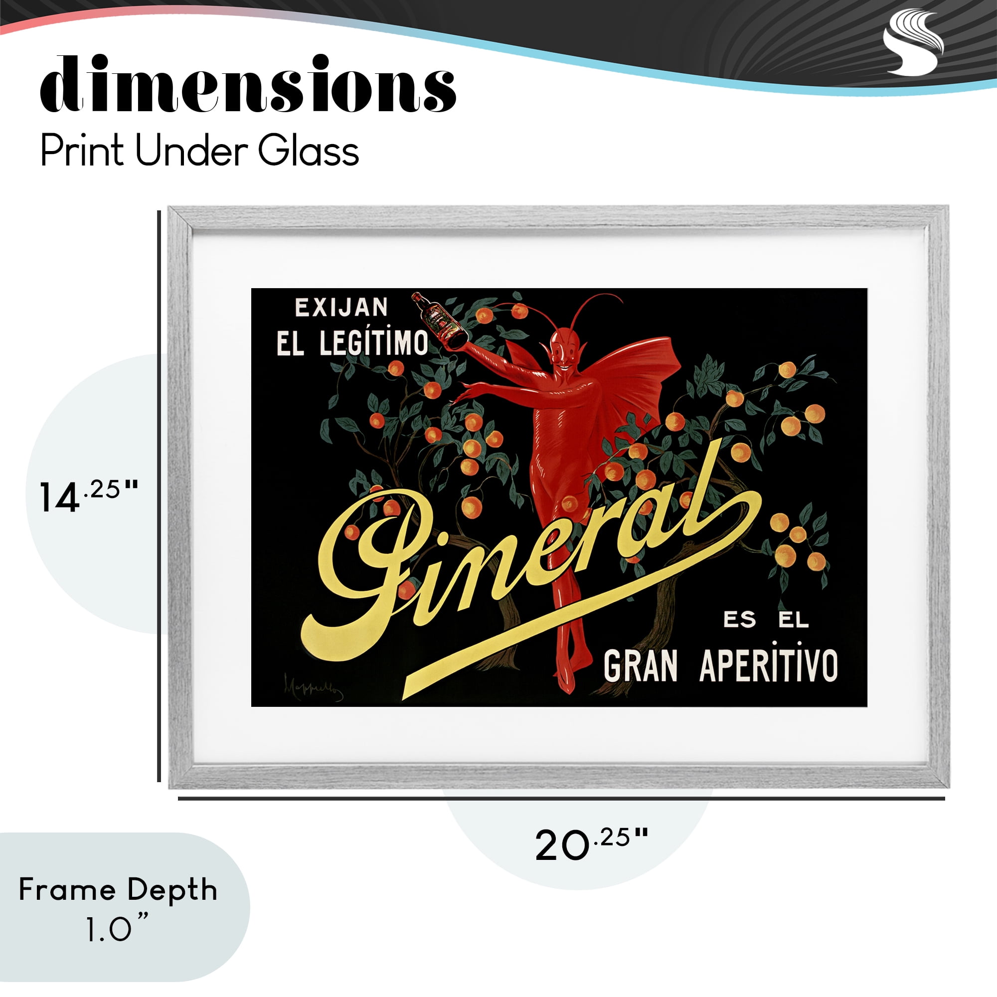 Stupell Industries Aperitif Poster with Character Gray Framed Print Under Glass, design by Leonetto Cappiello
