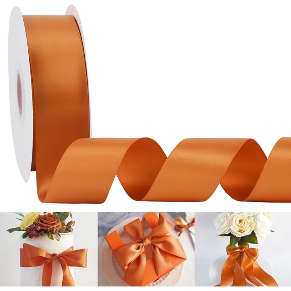 Minzimin Satin Ribbon 1.5 inch x 20 Yards Stone Color Double-Faced Satin Ribbon for Bows, Flower Bouquet, Gift Wrapping, DIY Crafts, Holiday Decor, Christmas Wedding Party Decor