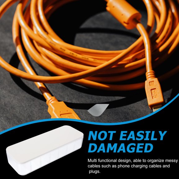 COOPHYA Durable PP Cord Organizer with Lid Transparent Box for Cord and Cable Storage