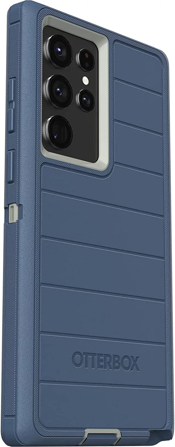 OtterBox Defender Series Case for Samsung Galaxy S22 Ultra Only - Holster Clip Included - Microbial Defense Protection - Non-Retail Packaging - Fort Blue