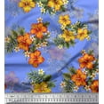 thumbnail image 1 of Soimoi Poly Georgette Fabric Floral & Leaves Tropical Fabric Prints by Yard 42 Inch Wide, 1 of 2
