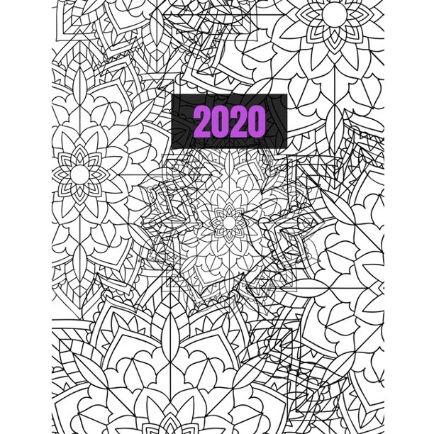 Download 2020 : Mandala Coloring Planner Calendar, Monthly Calendar Schedule Organizer with Coloring ...