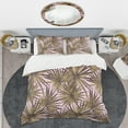 thumbnail image 2 of Designart 'Tropical Leaves On Pink' Mid-Century Modern Duvet Cover Set, 2 of 4