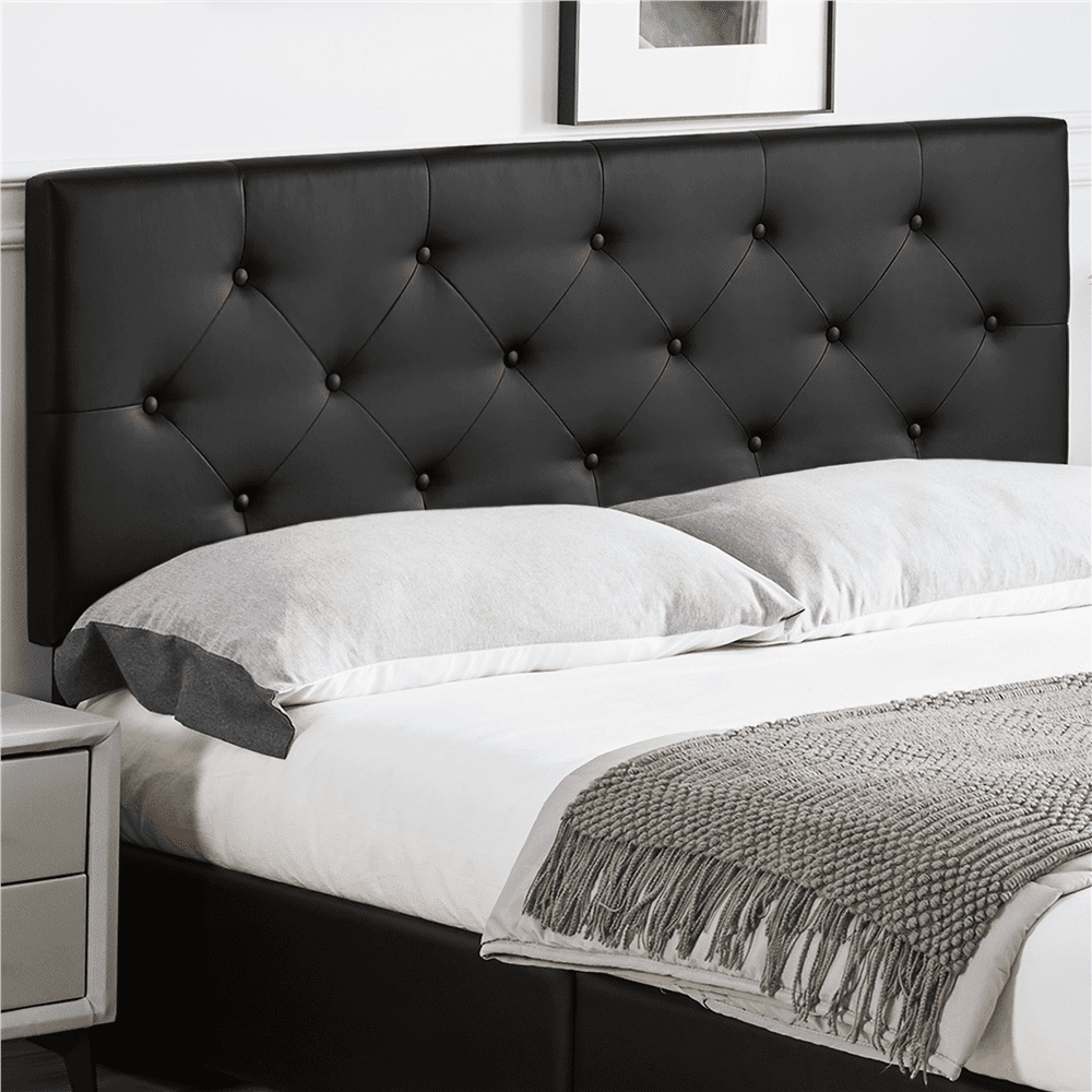 Renwick Diamond Button-Tufted Upholstered Platform Bed with Storage, Adult, Black, Queen