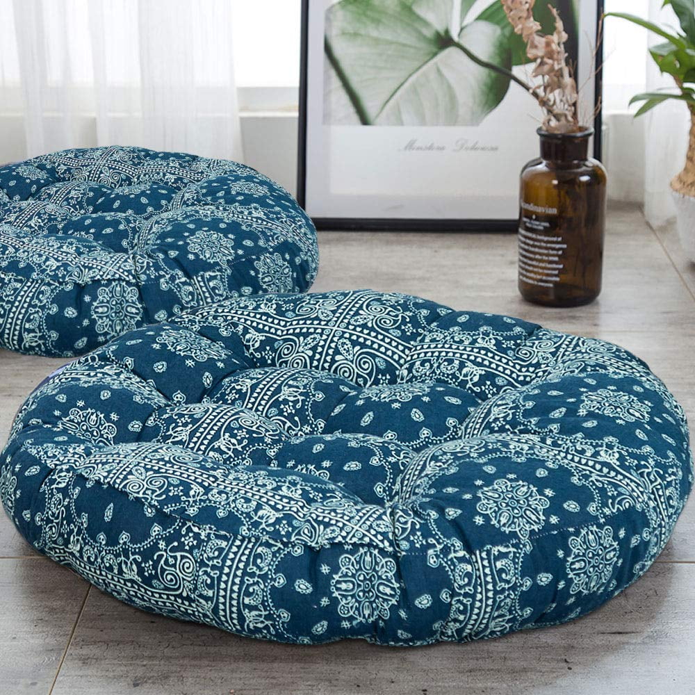 Floor Pillow, Bohemian Patchwork Style Meditation Pillow Round