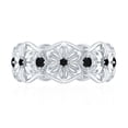 thumbnail image 4 of Rosec Jewels Natural Black Spinel Flower Band Ring for Women ( AAA Quality), 18K White Gold, US 13.00, 4 of 8
